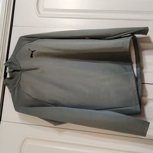 Puma Light Gray Quarter Zip Pullover Sweatshirt